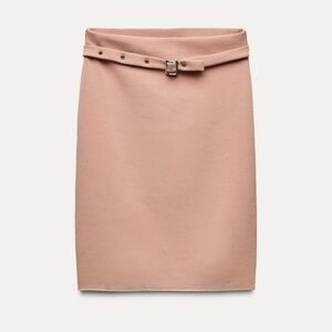 Elegant Pink Belted Skirt